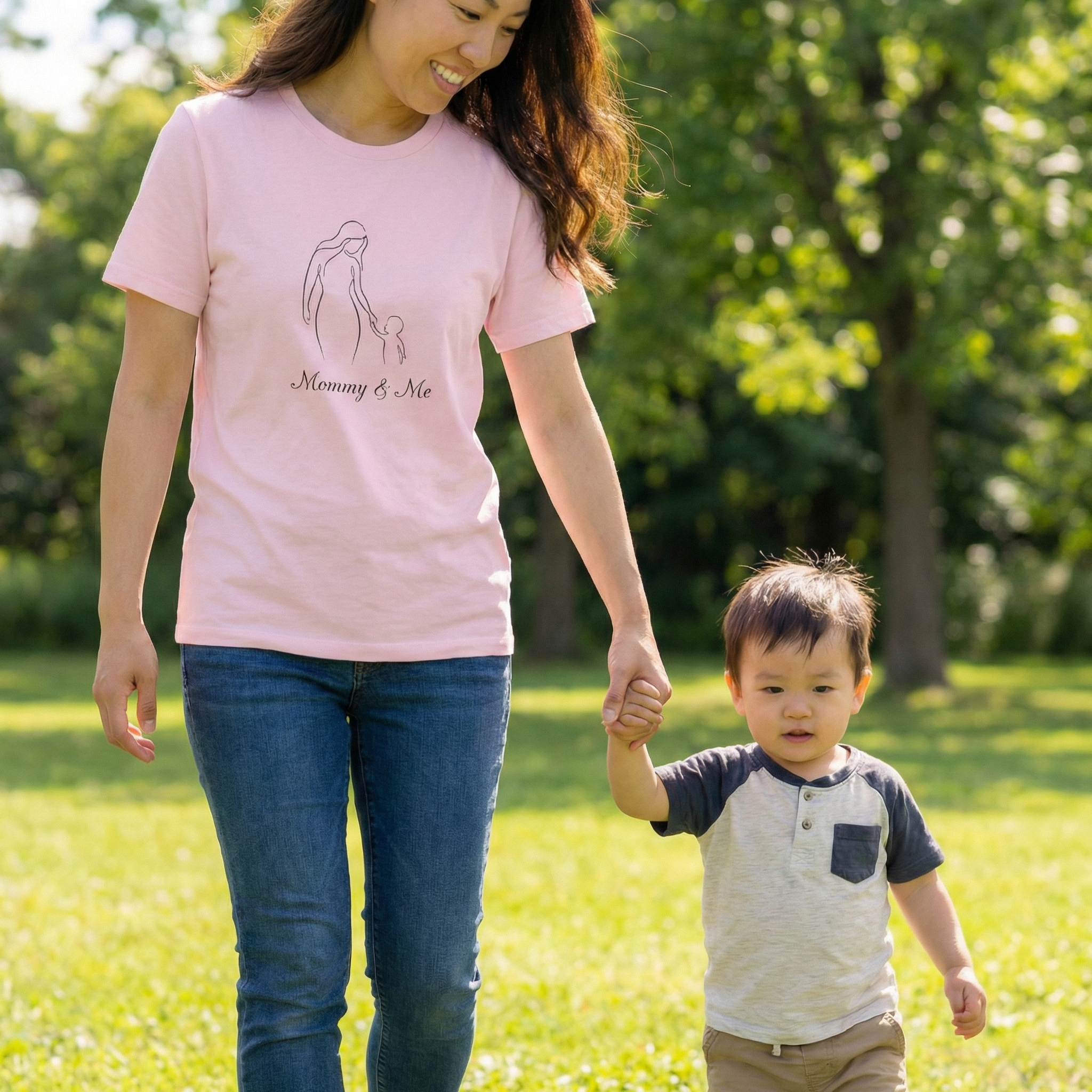 Mommy & Me Silhouette T-shirt 2 - Mom and Child