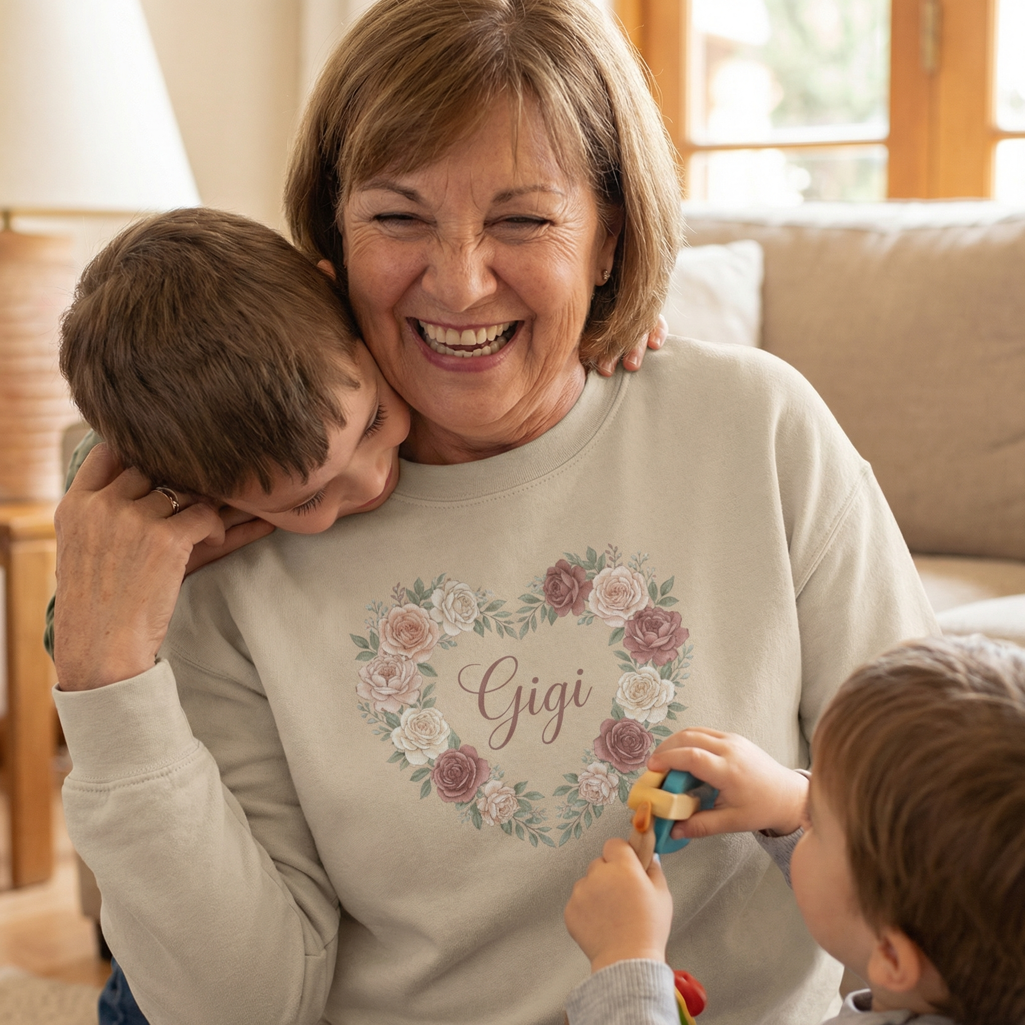 "Gigi" Floral Heart Sweatshirt