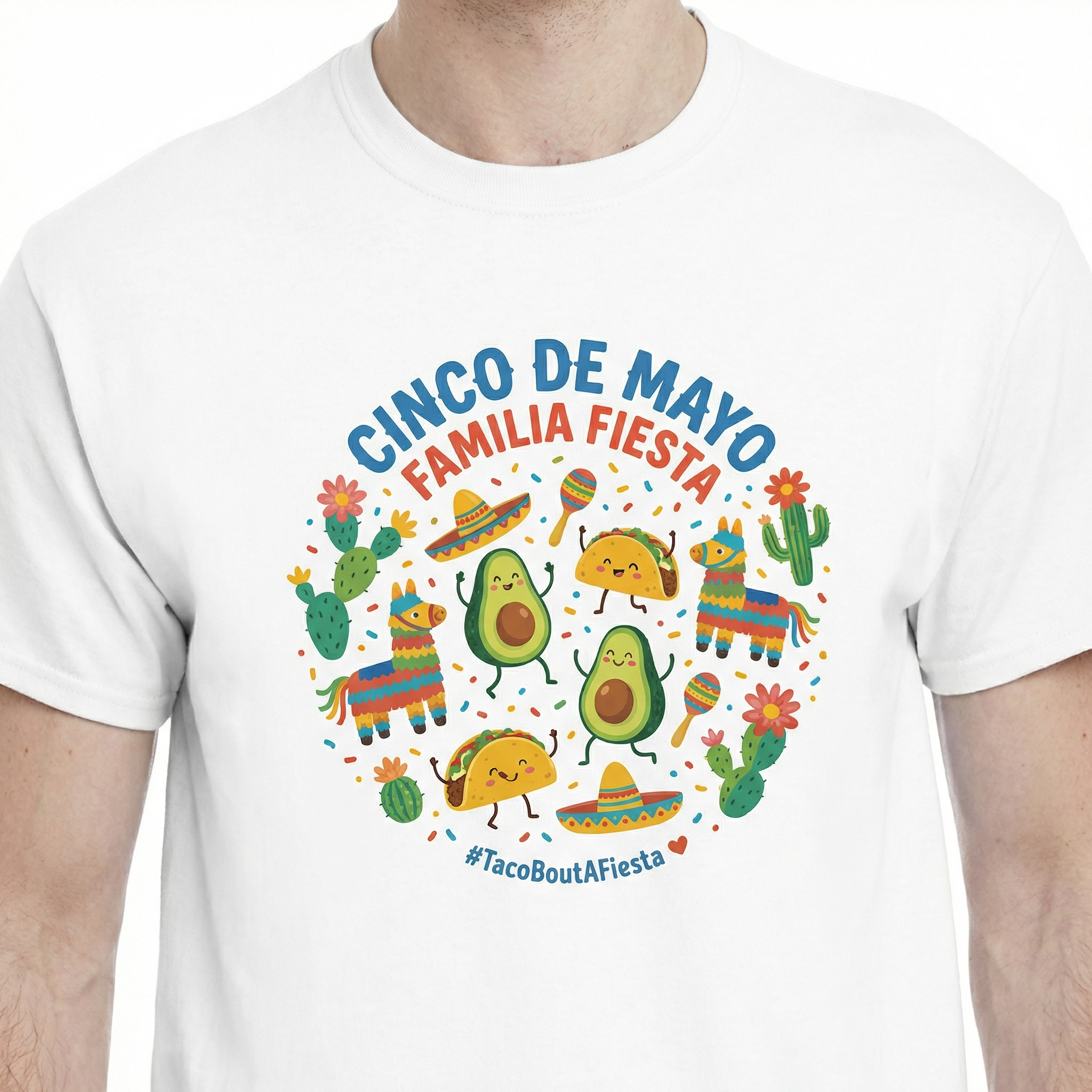 Cinco de Mayo Fiesta Graphic T-Shirt – Funny Taco & Avocado Party Tee