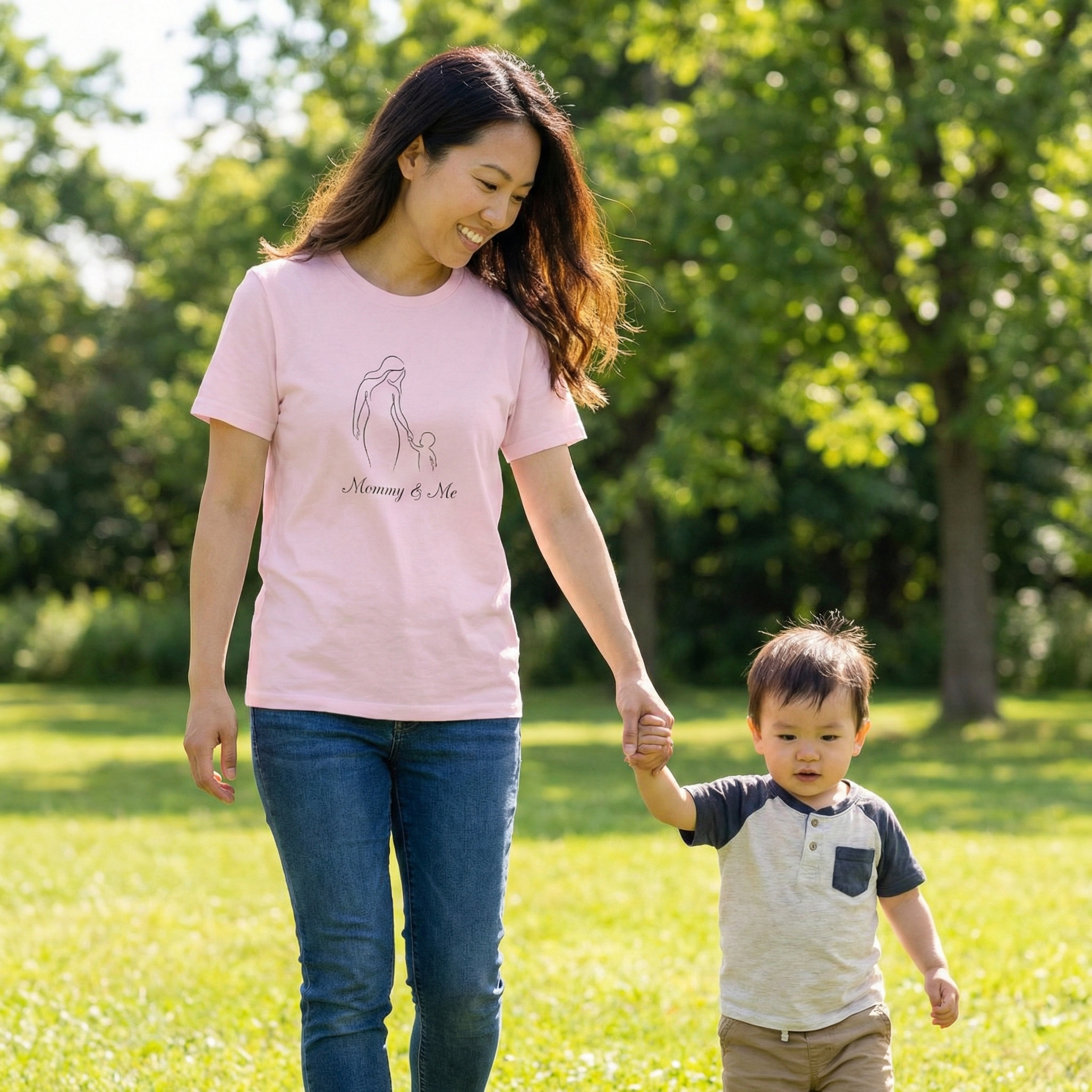 Mommy & Me Silhouette T-shirt 2 - Mom and Child