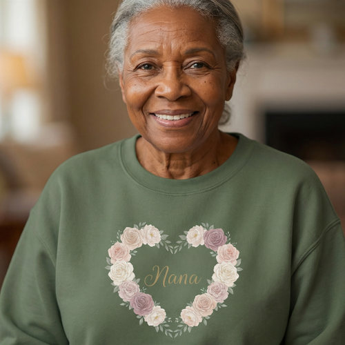 "Nana" Floral Heart Sweatshirt