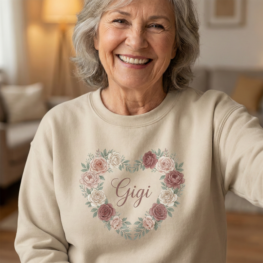 "Gigi" Floral Heart Sweatshirt