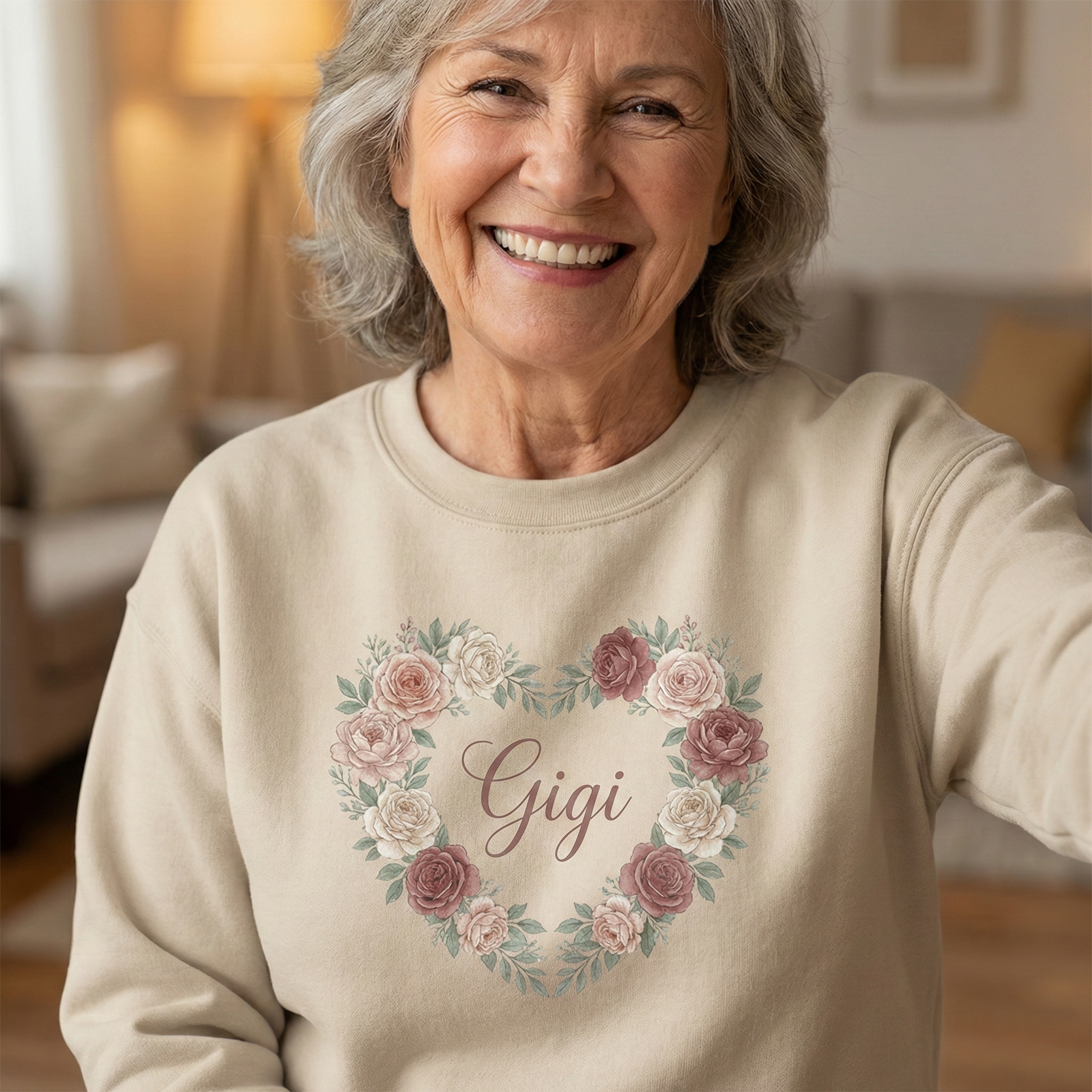 "Gigi" Floral Heart Sweatshirt