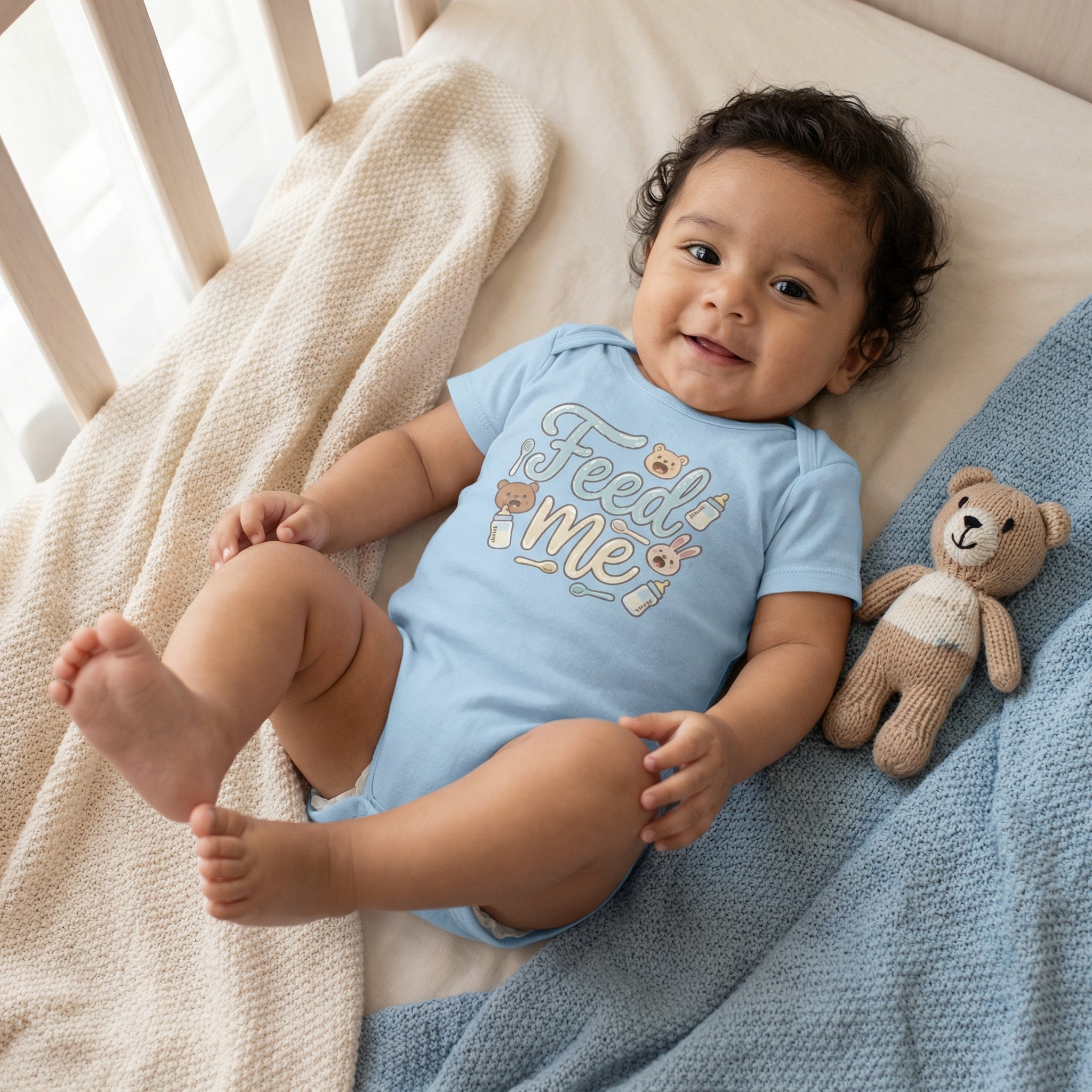 Baby Short Sleeve Bodysuit - Feed Me