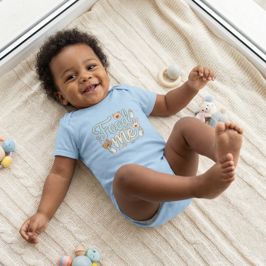 Baby Short Sleeve Bodysuit - Feed Me