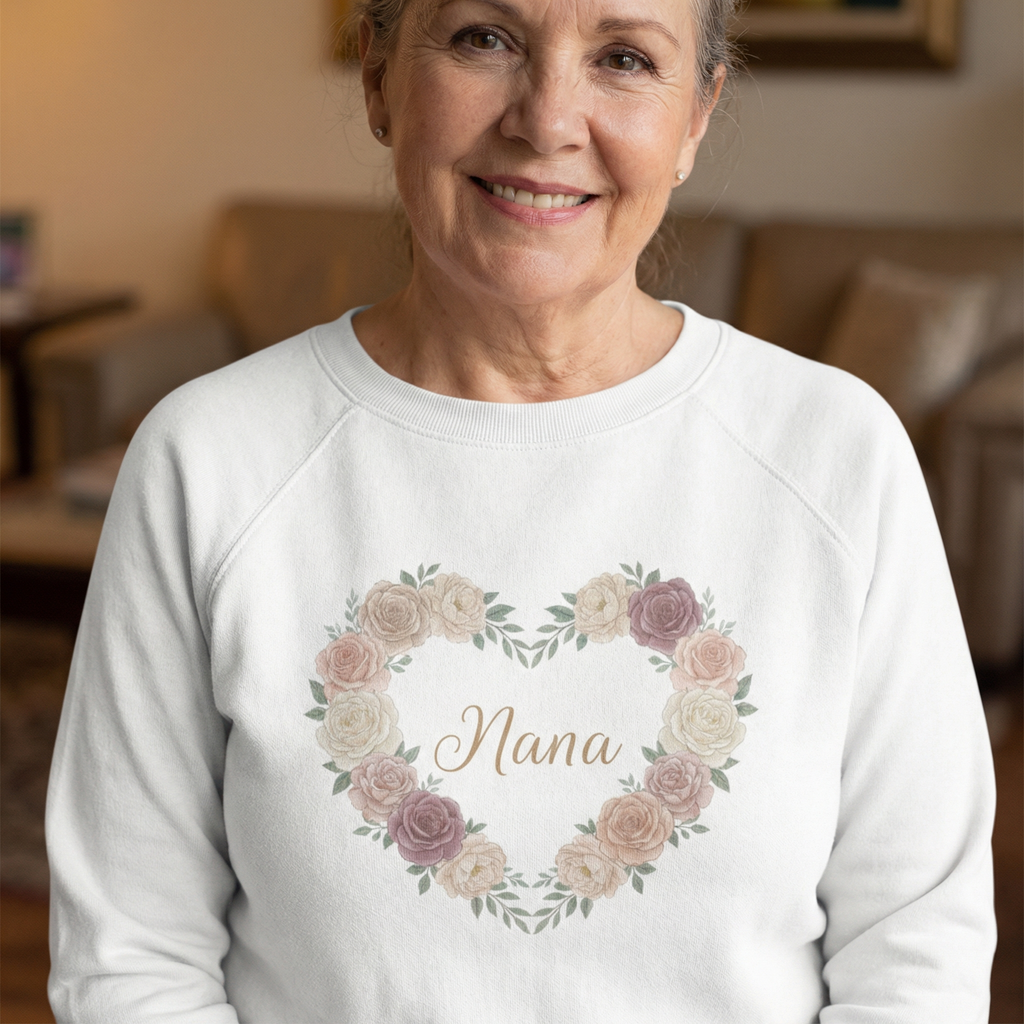 "Nana" Floral Heart Sweatshirt
