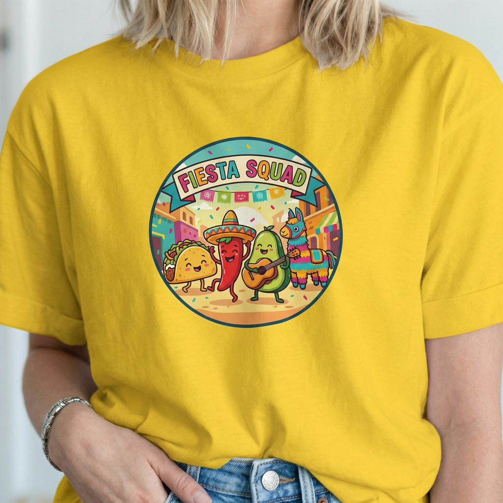 Fiesta Squad T-Shirt – Funny Cinco de Mayo Food Character Party Tee