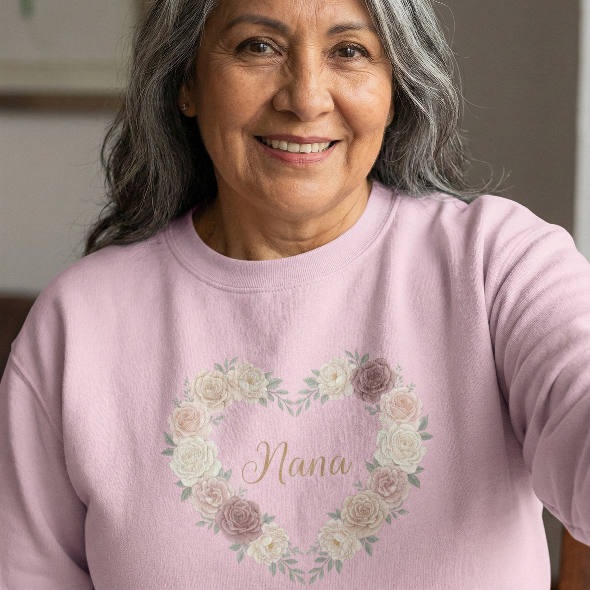 "Nana" Floral Heart Sweatshirt